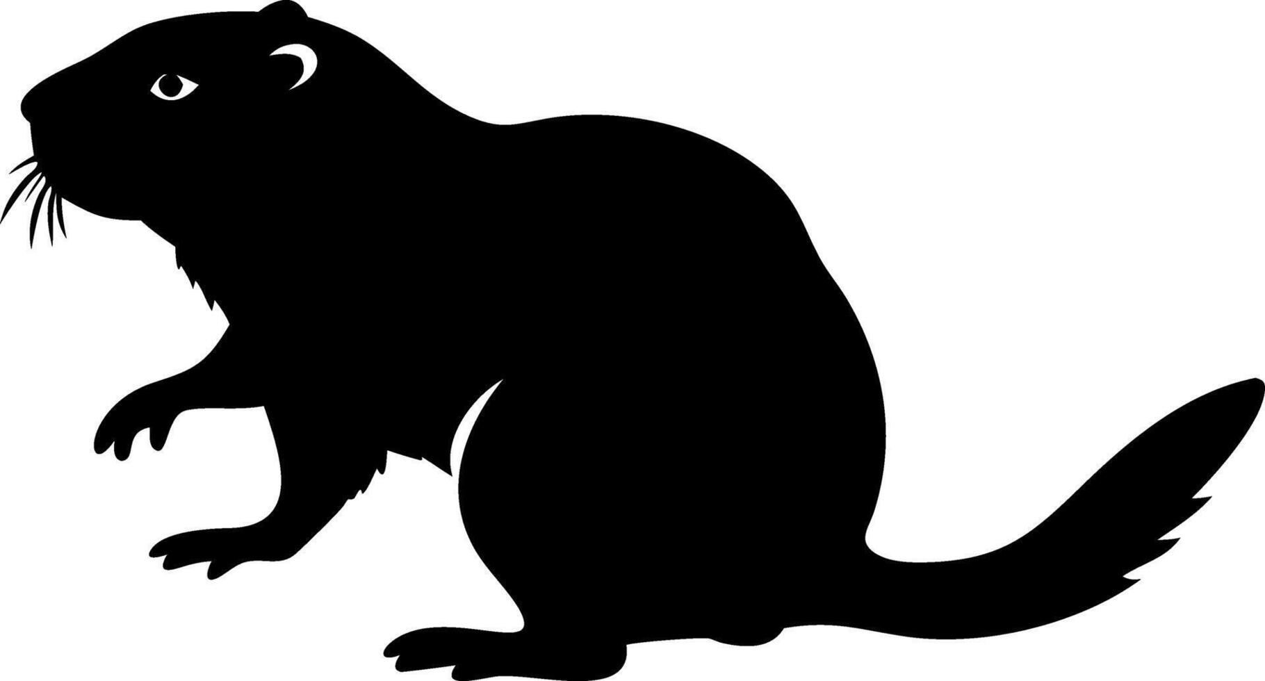 Beaver Silhouette Wildlife Animal Graphic for Nature Design Projects vector
