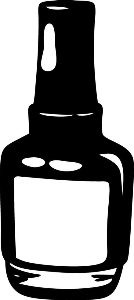 Black and White Nail Polish Bottle Silhouette Illustration for Beauty Design vector