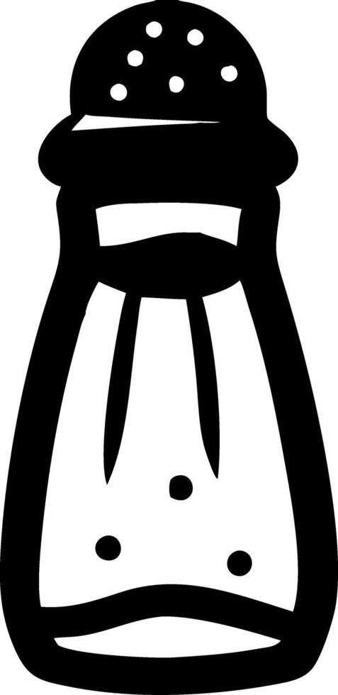 Black and White Salt Shaker Illustration for Kitchen and Cooking Themes vector