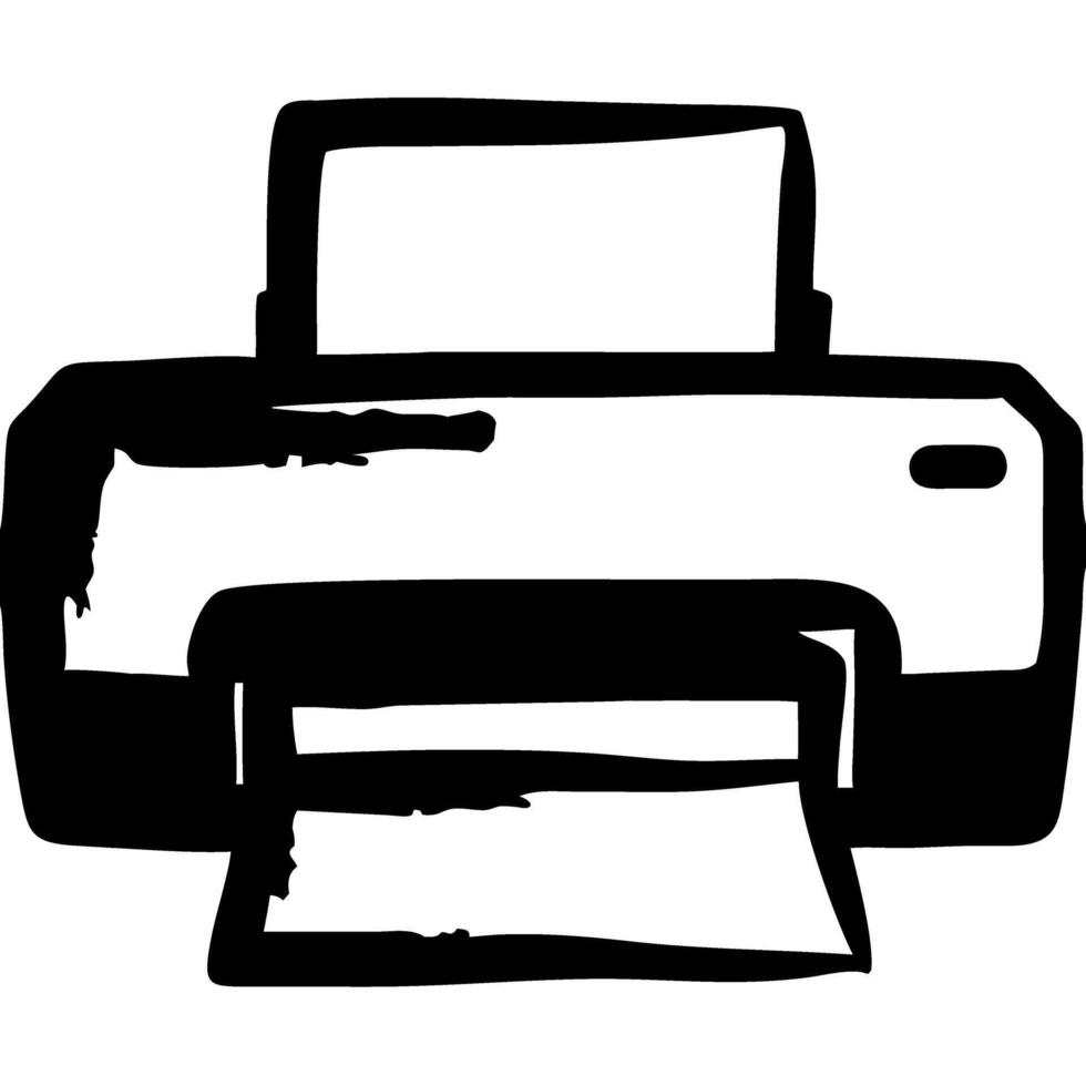 Black and White Printer Illustration for Office and Technology Use vector