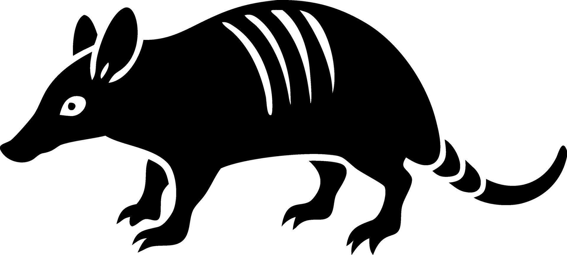Black Armadillo Silhouette Illustration for Wildlife and Nature Designs vector