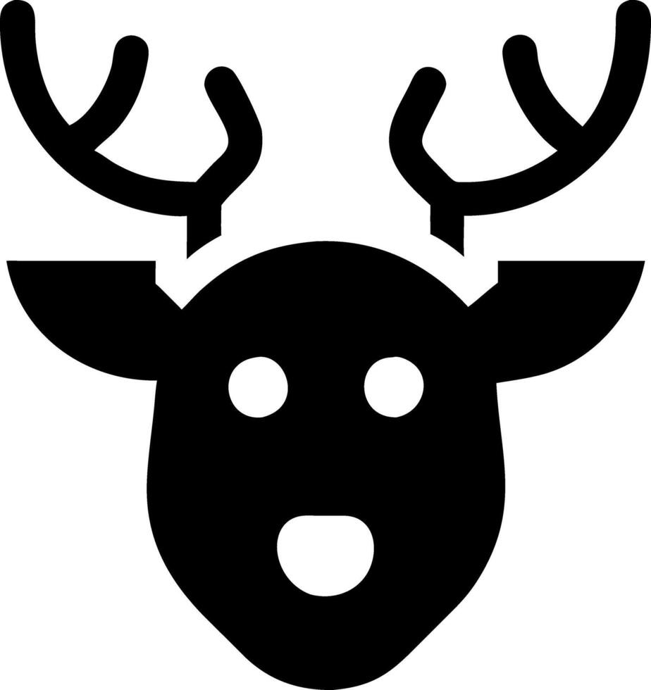 Black Deer Head Silhouette with Antlers Art for Nature and Wildlife Themes vector