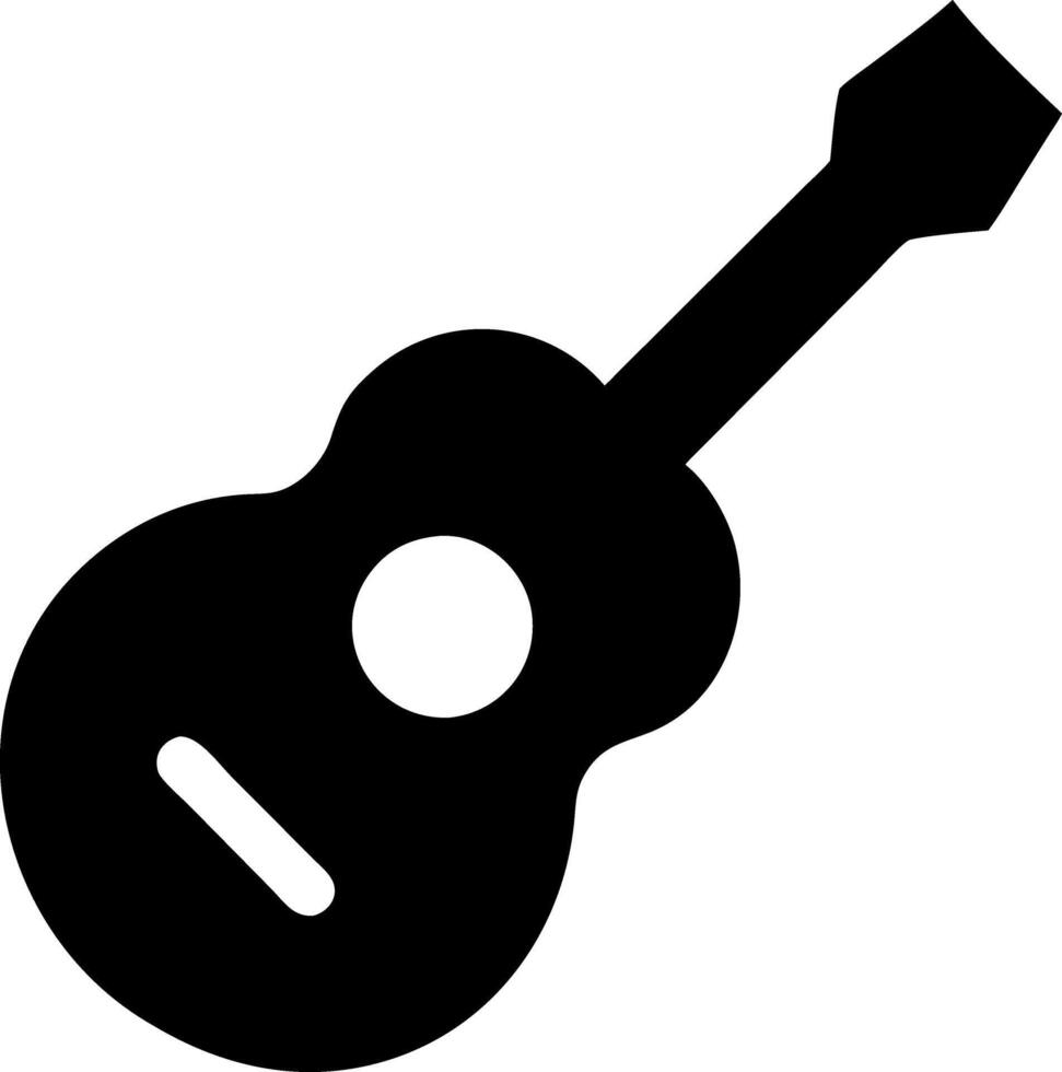 Black Guitar Silhouette for Music and Art Design Projects vector