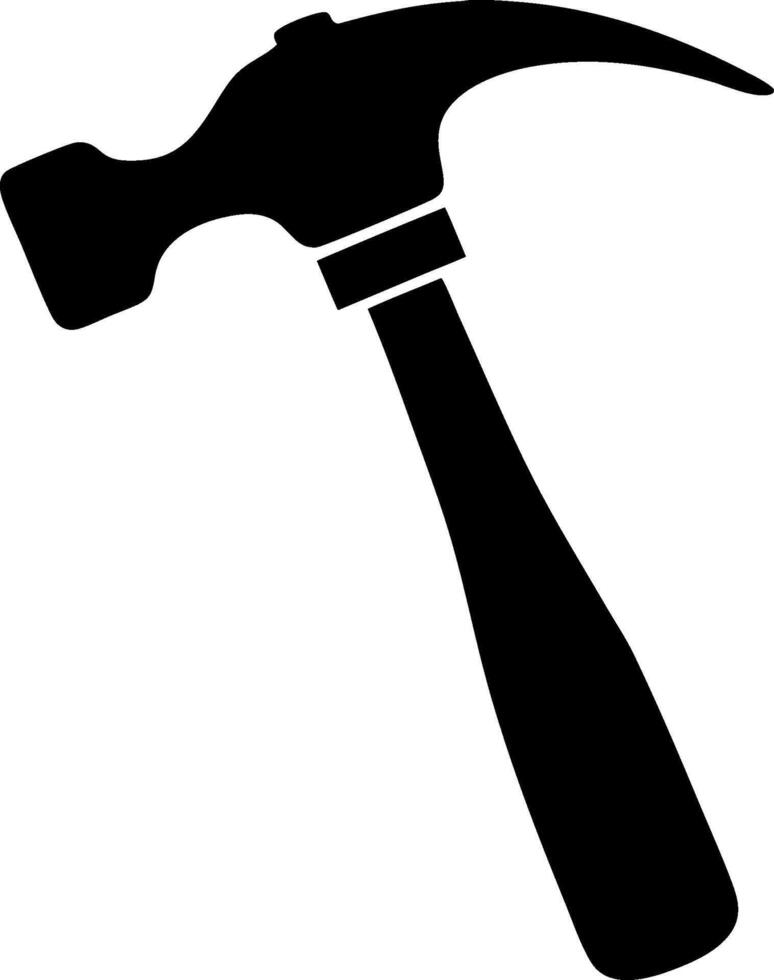 Black Hammer Silhouette for Construction and Crafting Projects vector