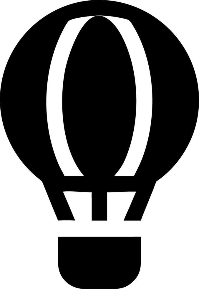 Black Hot Air Balloon Illustration for Travel Adventure Design vector