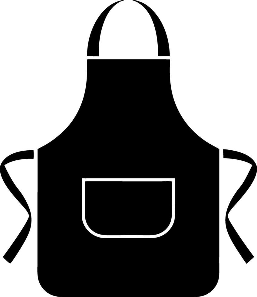 Black Kitchen Apron Design for Culinary and Baking Themes vector