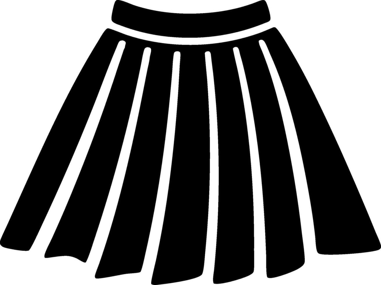 Black Pleated Skirt for Fashion and Apparel Design Projects vector