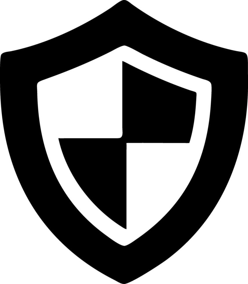 Black Security Shield Symbolizing Protection and Safety vector