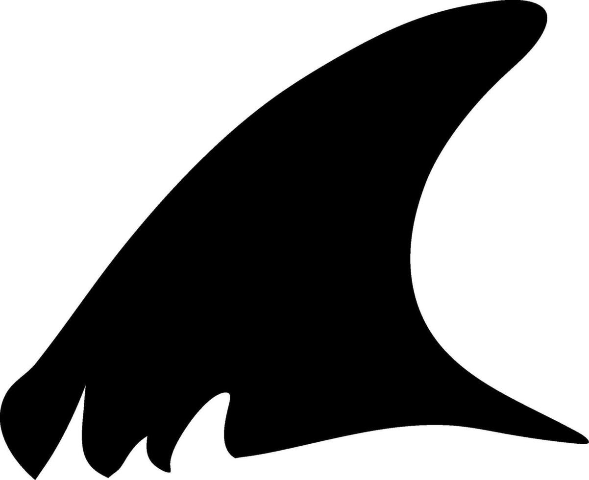 Black Shark Fin Silhouette for Ocean Wildlife and Marine Conservation Design vector