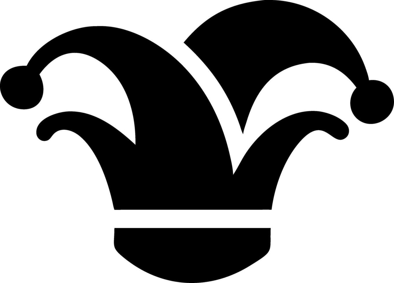 Black Silhouette Jester Hat for Festive Design and Creative Projects vector