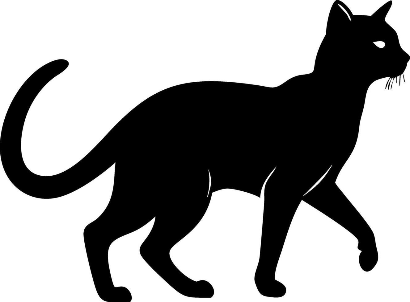 Black Silhouette Cat Illustration for Design and Decoration vector