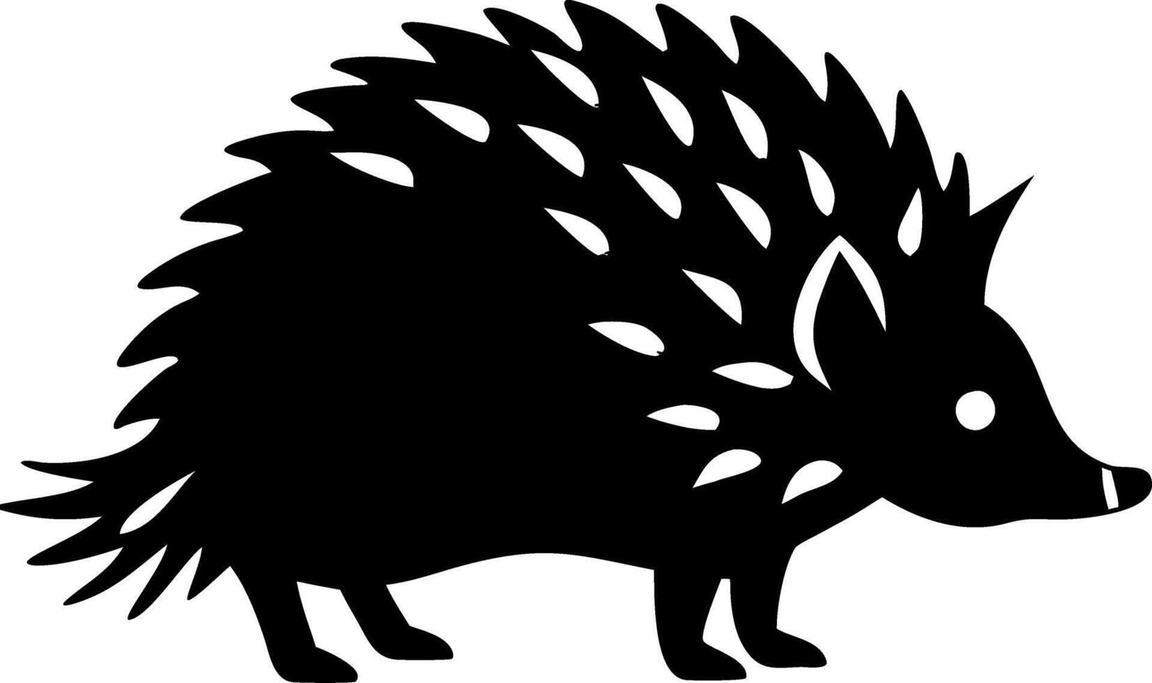 Black Silhouette Hedgehog Illustration for Nature Wildlife Design vector