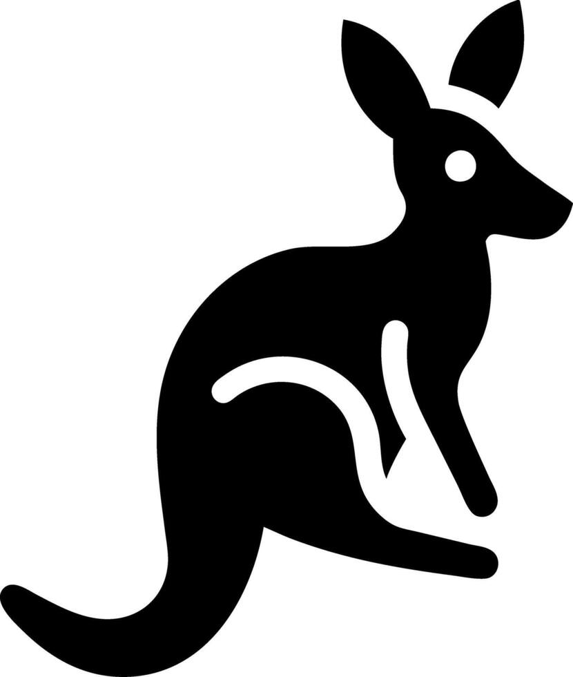 Black Silhouette Kangaroo Perfect for Australian Wildlife Themes vector