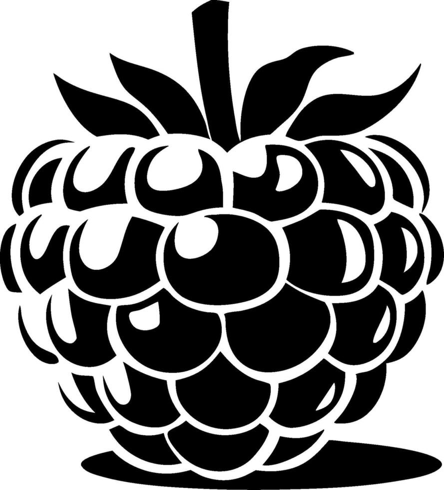 Black Silhouette Raspberry Illustration for Nature and Food Designs vector