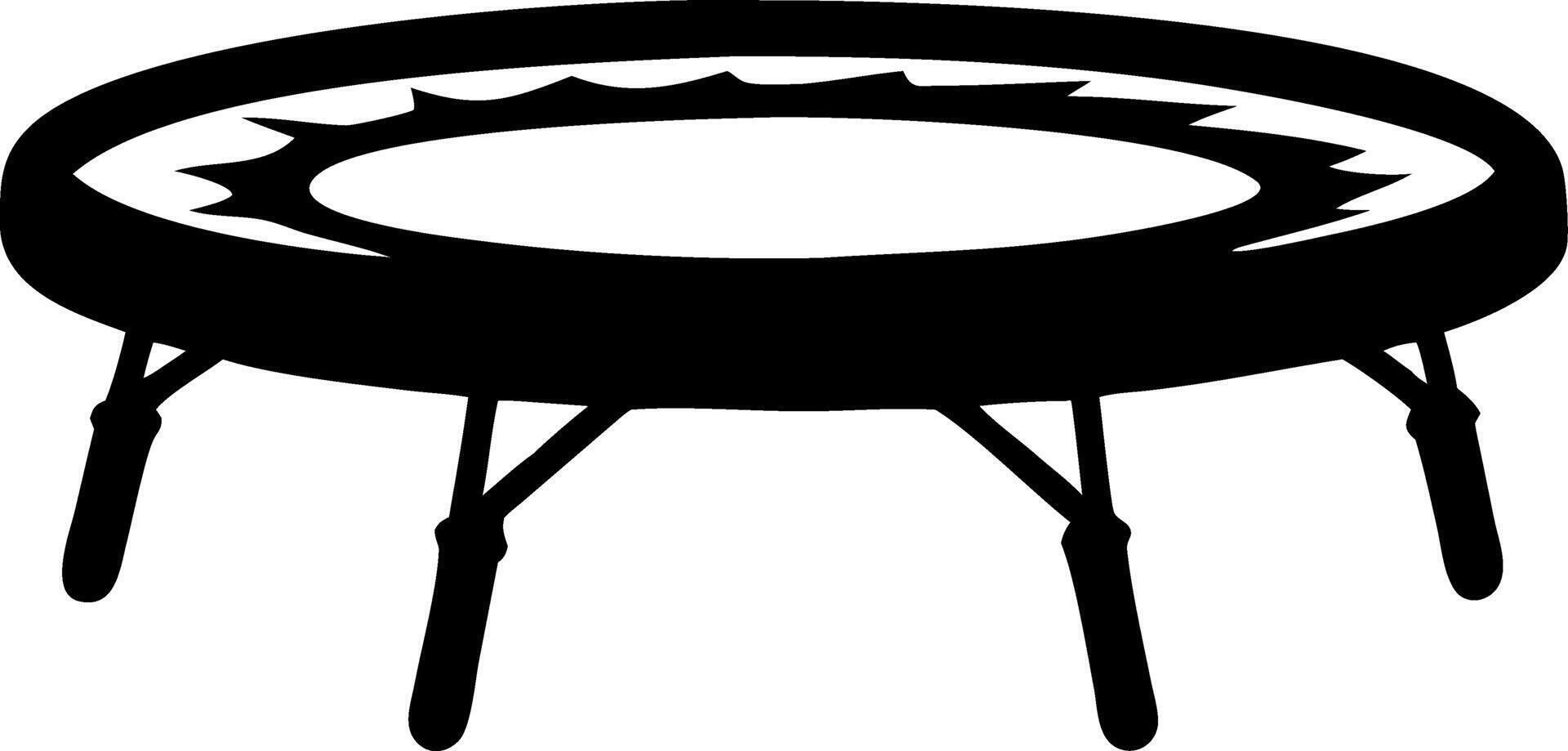 Black Silhouette Trampoline Illustration for Fitness and Recreation Design vector