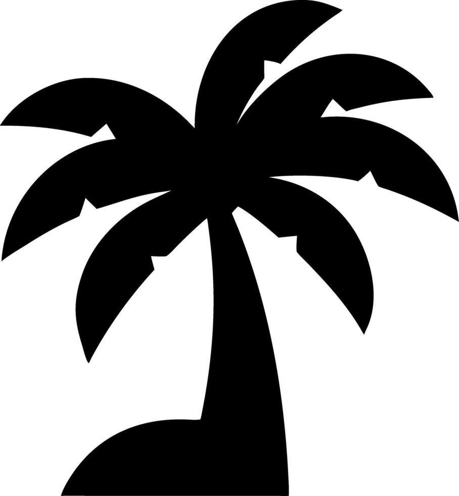 Black Silhouette Tropical Palm Tree for Beach or Summer Designs vector