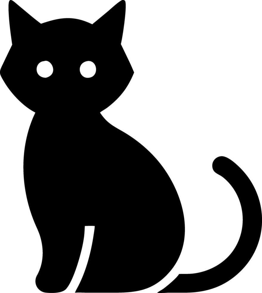 Black Silhouette of Sitting Cat Perfect for Halloween and Design Projects vector