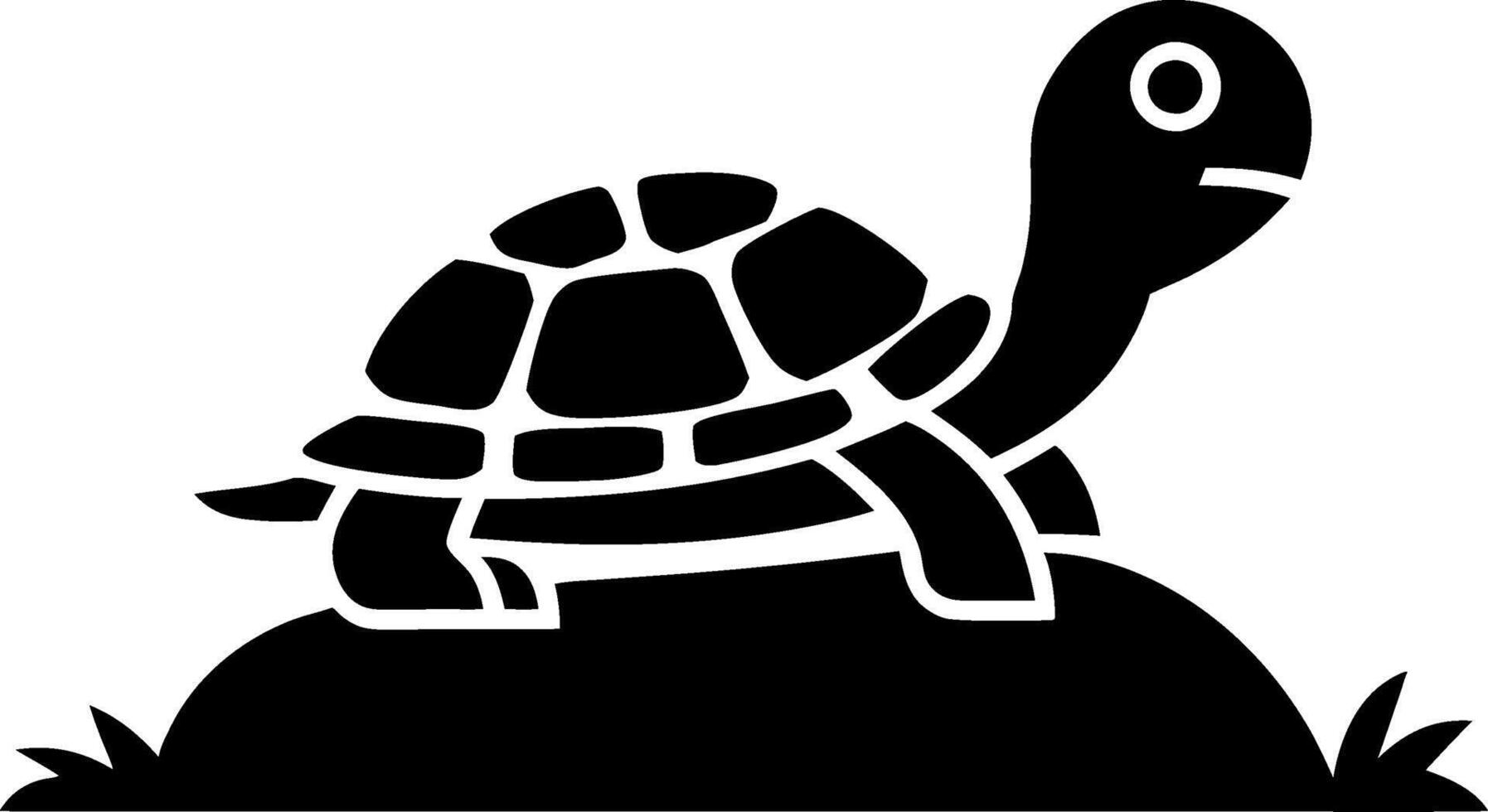 Black Silhouette Turtle Illustration for Nature and Wildlife Design vector