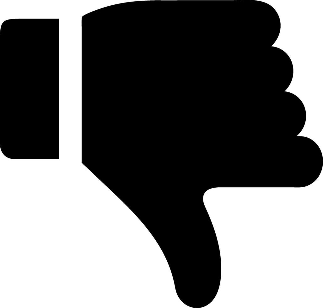 Black Thumbs Down Gesture Symbolizing Disapproval vector