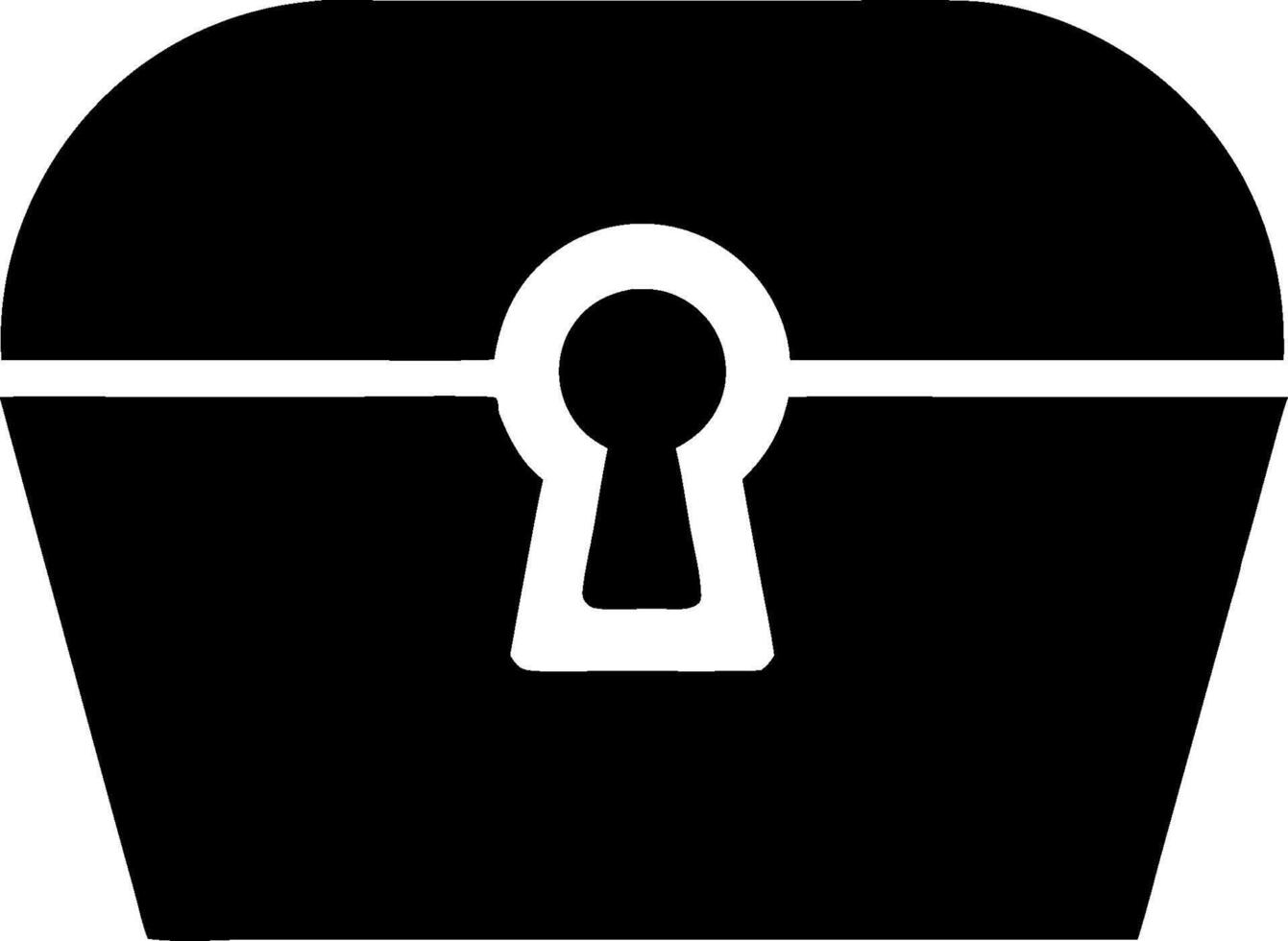 Black Treasure Chest with Lock Representing Security and Wealth Design vector
