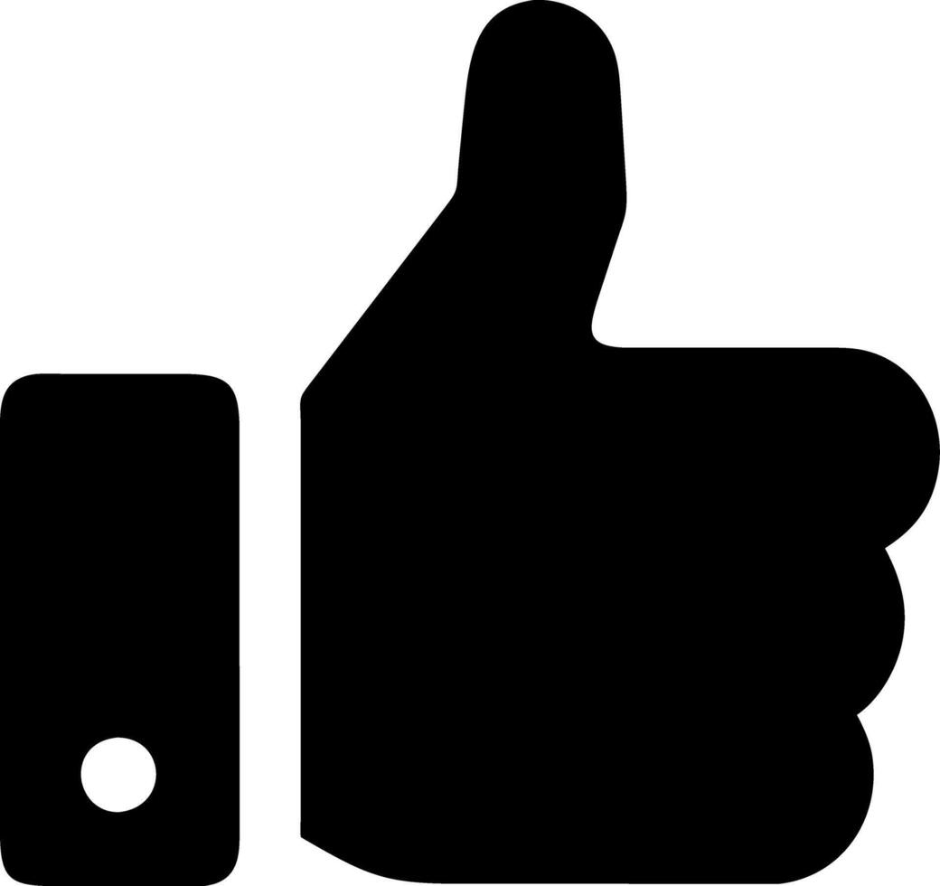 Black Thumbs Up Hand Gesture for Approval and Positivity vector