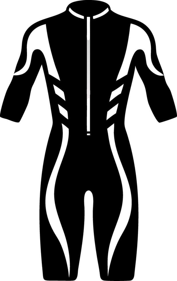 Black Wetsuit Illustration Full Body Design for Sports Apparel vector