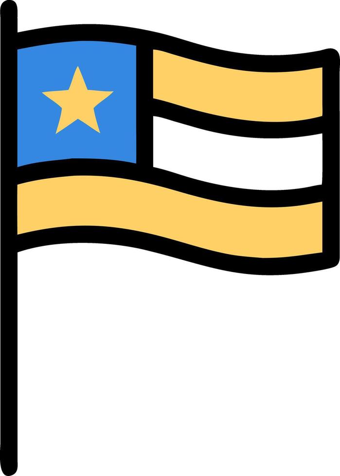 Blue Yellow Star Flag Graphic with Waving Stripes vector