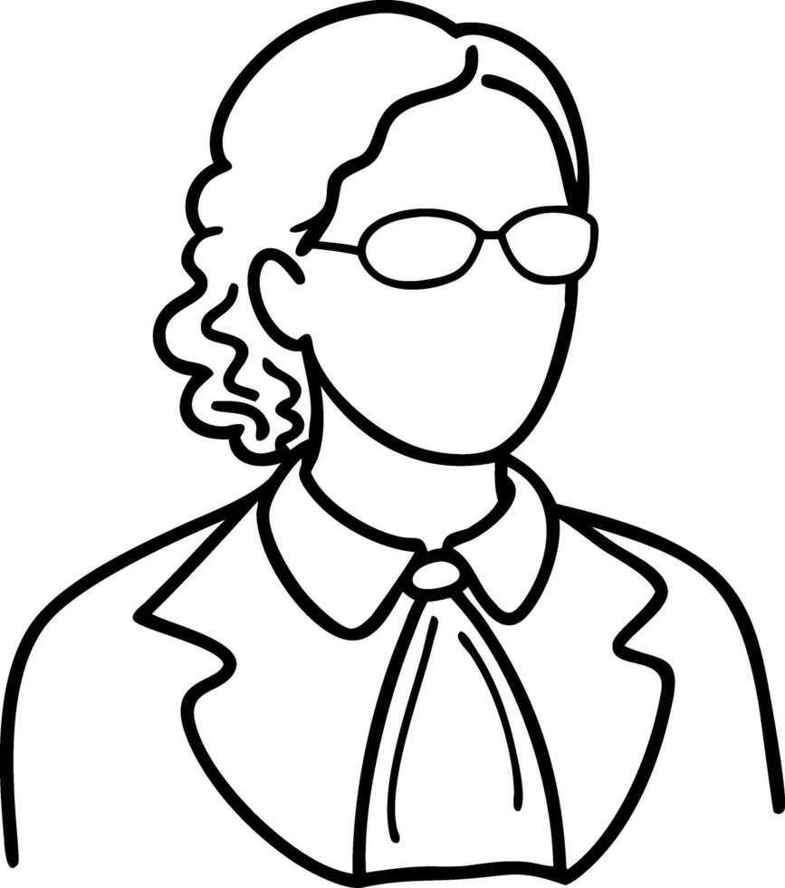 Business Professional Portrait Line Art Illustration vector