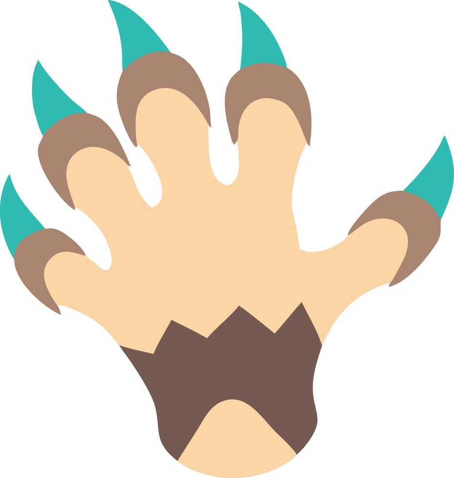 Cartoon Monster Claw Illustration Colorful Sharp Fantasy Design vector