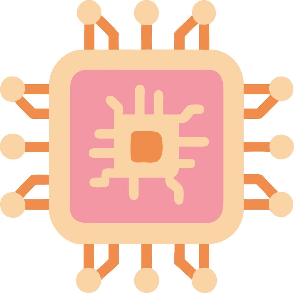 Colorful Microchip Illustration Depicting Technology and Circuit Design vector