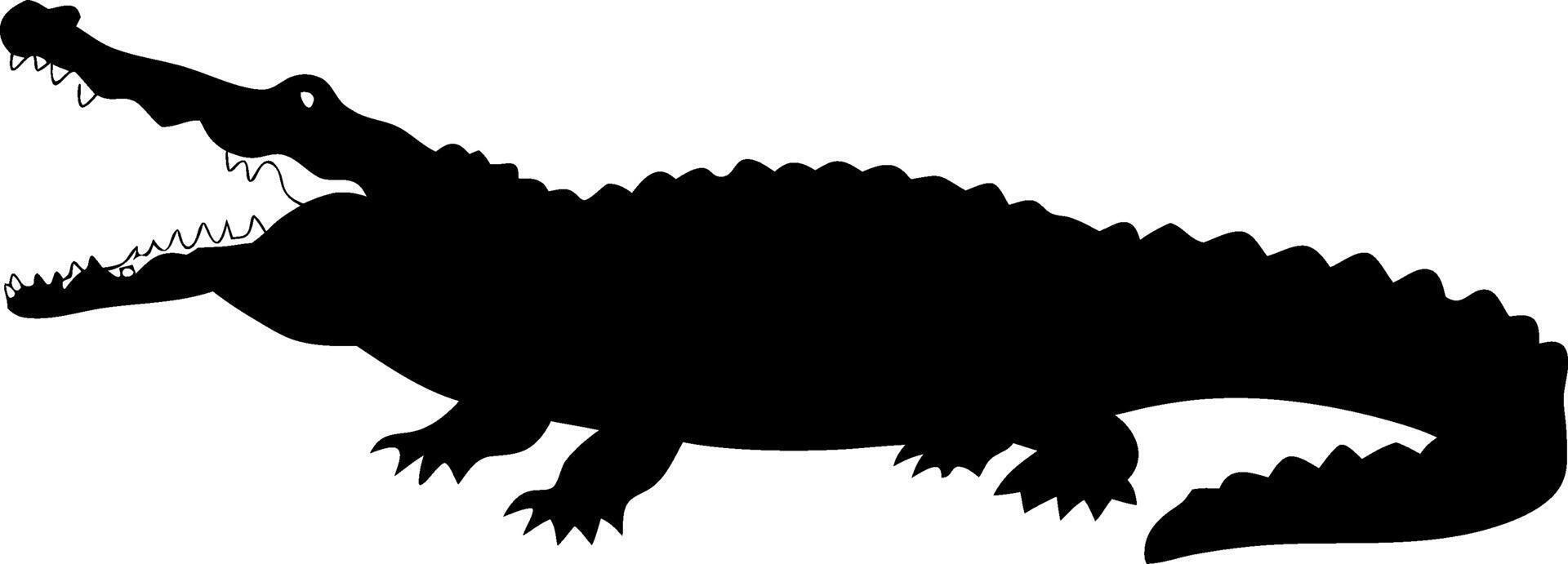 Crocodile Silhouette Illustration for Wildlife and Educational Use vector