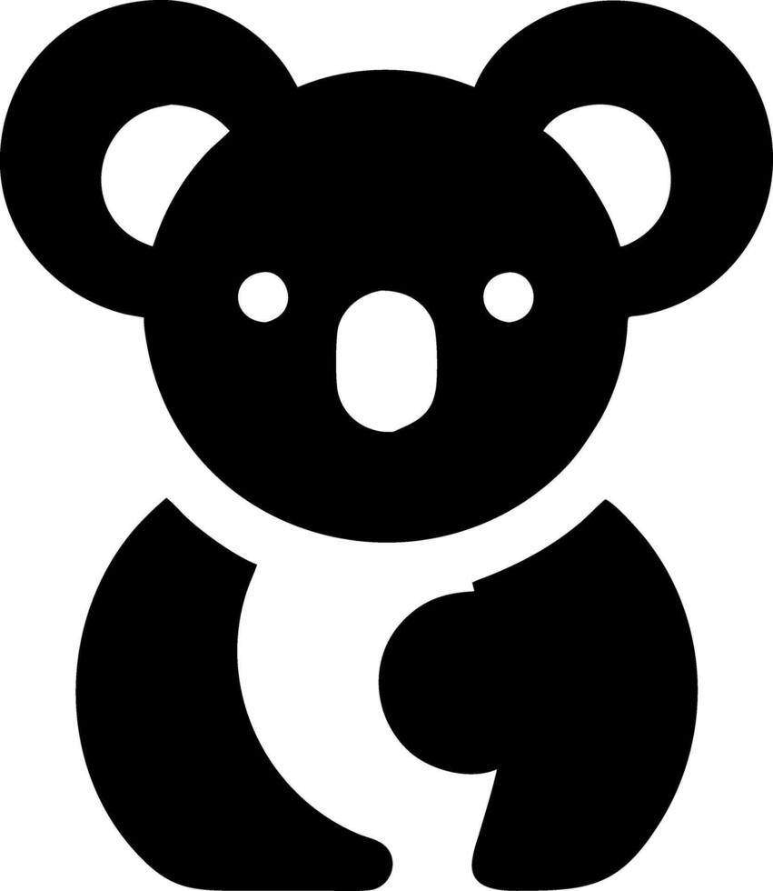 Cute Koala Bear Silhouette for Kids Decor and Educational Materials vector