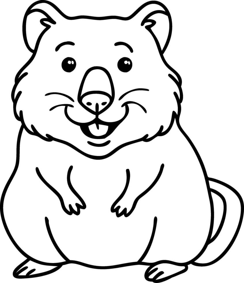 Cute Cartoon Wombat Smiling Illustration for Children's Books and Art vector