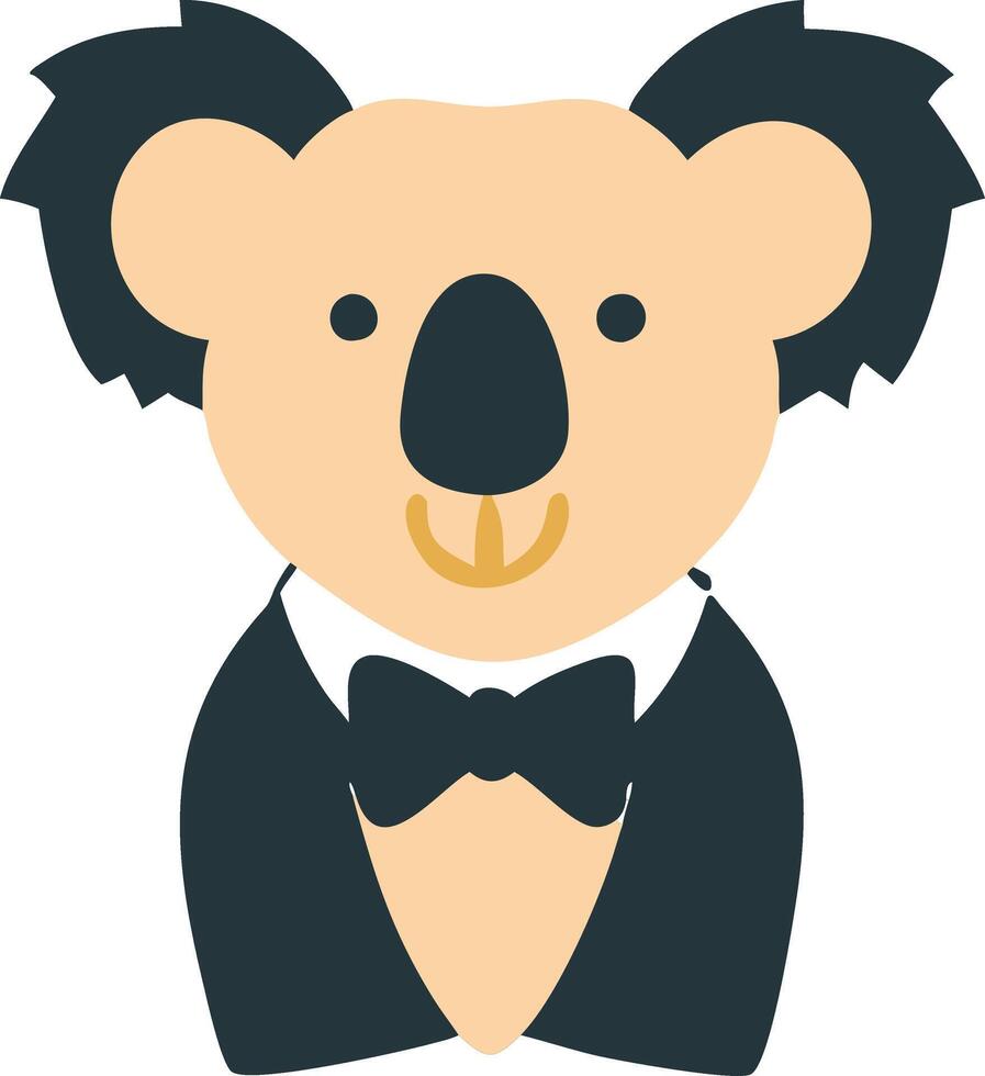 Cute Koala in Tuxedo Suit Illustration for Fun Designs and Educational Use vector