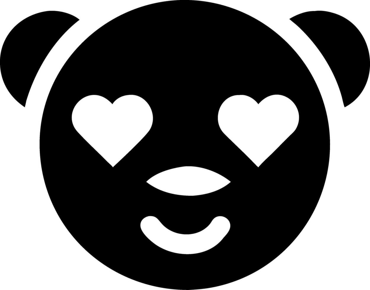 Cute Panda Face with Heart Eyes Graphic for Love and Romance Themes vector