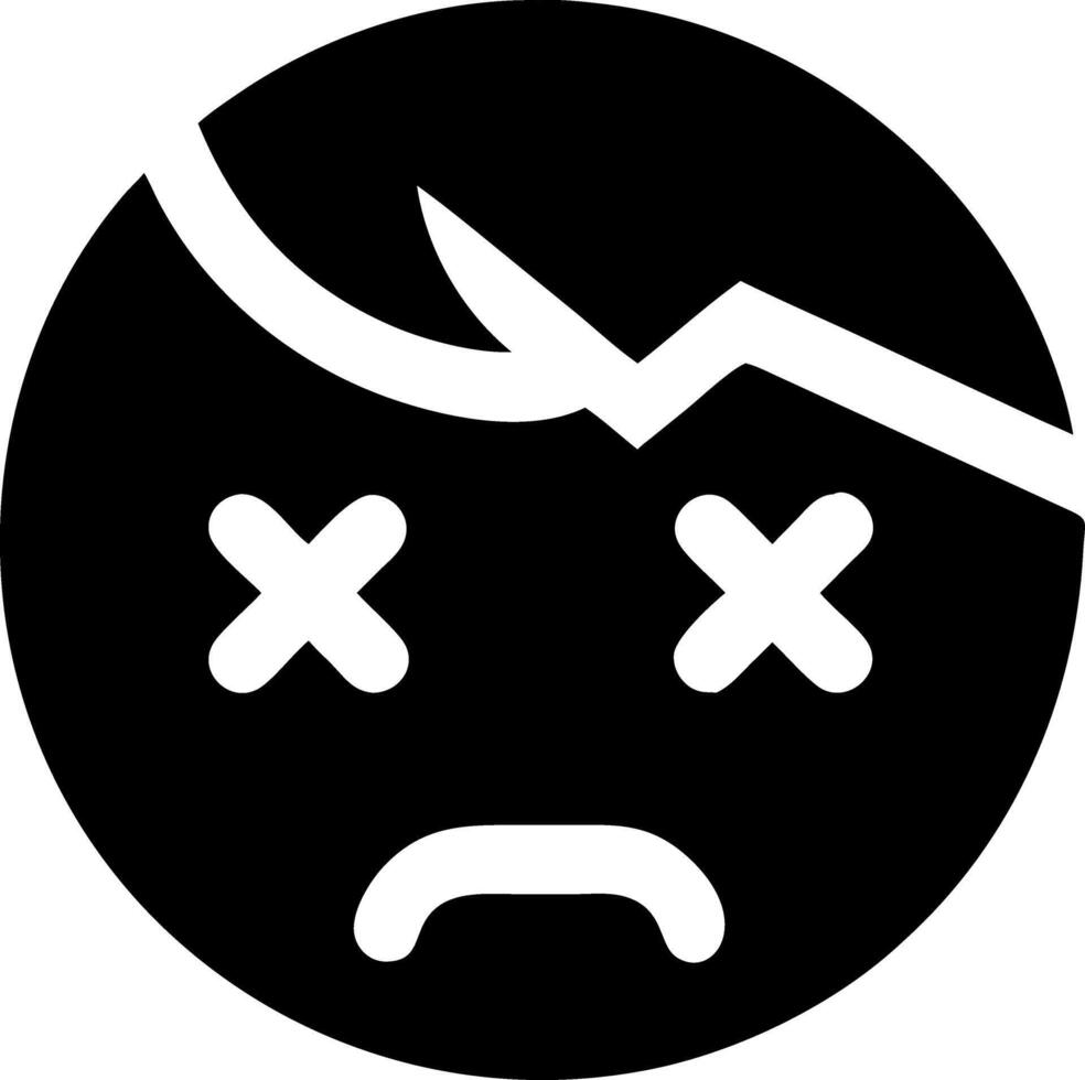 Dead Face Emoticon Graphic Symbolizing Exhaustion and Fatigue vector