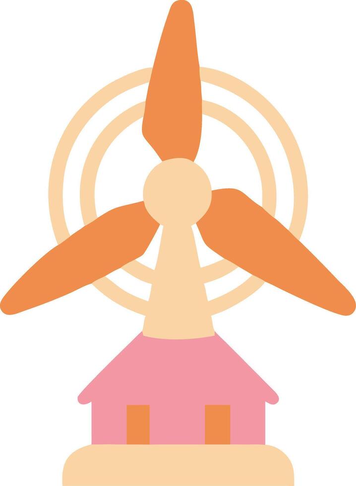Eco-Friendly Home Illustration with Wind Turbine and Sustainable Energy Concept vector