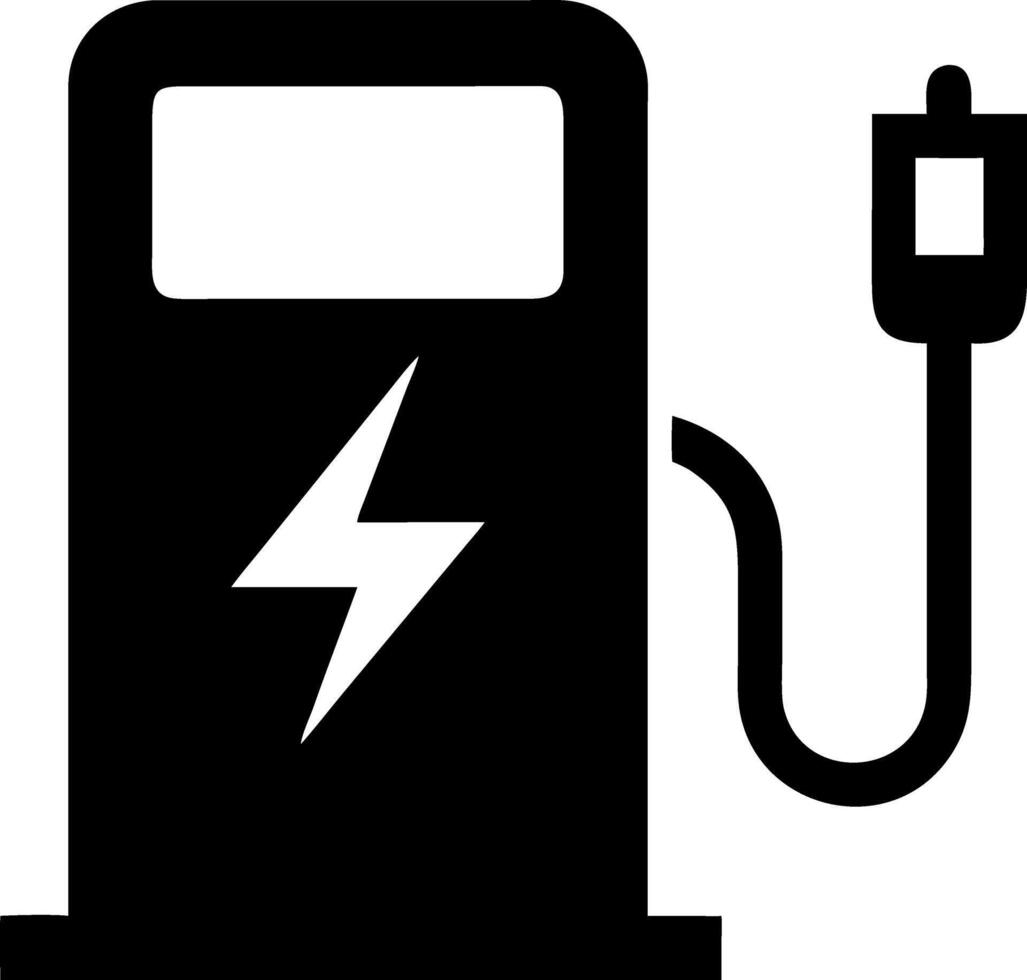 Electric Vehicle Charging Station with Lightning Bolt Symbol vector