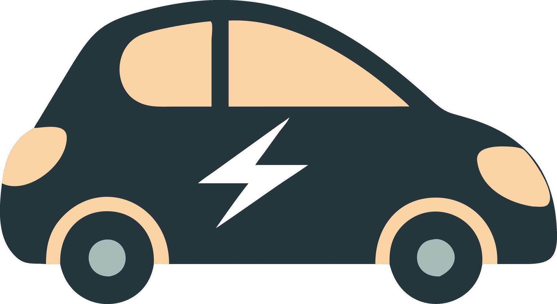 Electric Vehicle Simple with Lightning Bolt Symbol vector