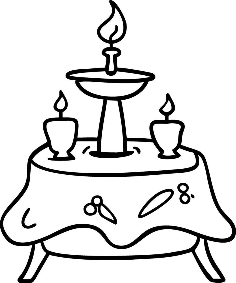 Elegant Candelabrum with Tablecloth Decor Illustration for Home Decor vector