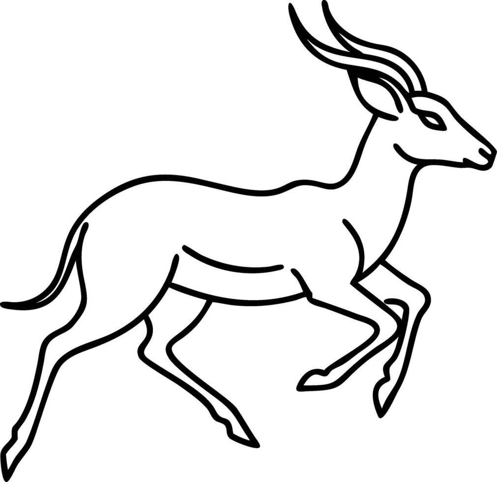 Elegant Antelope Outline Artwork for Wildlife Themed Designs vector
