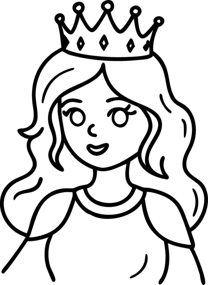 Elegant Princess Crown Illustration for Childrens Storybooks and Designs vector
