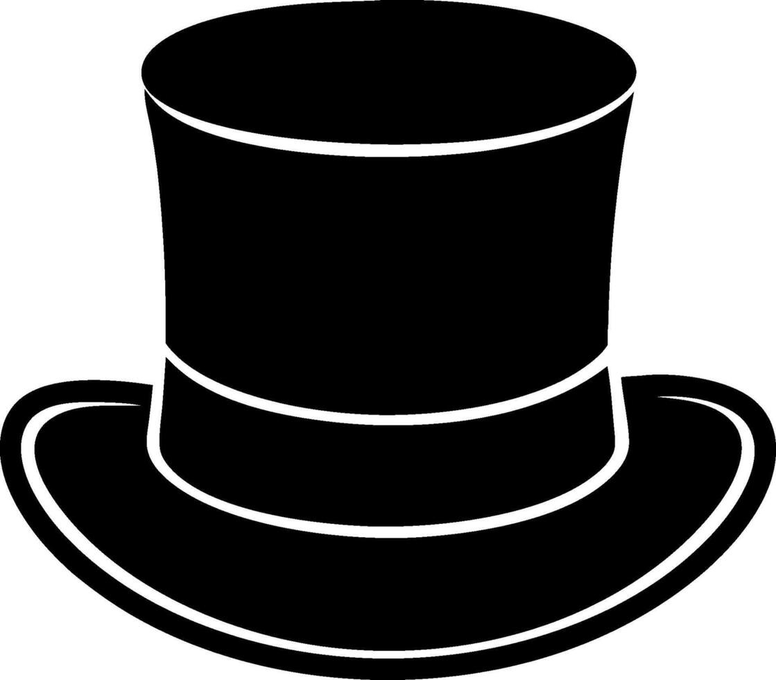Elegant Top Hat for Vintage Fashion and Formal Style Concepts vector