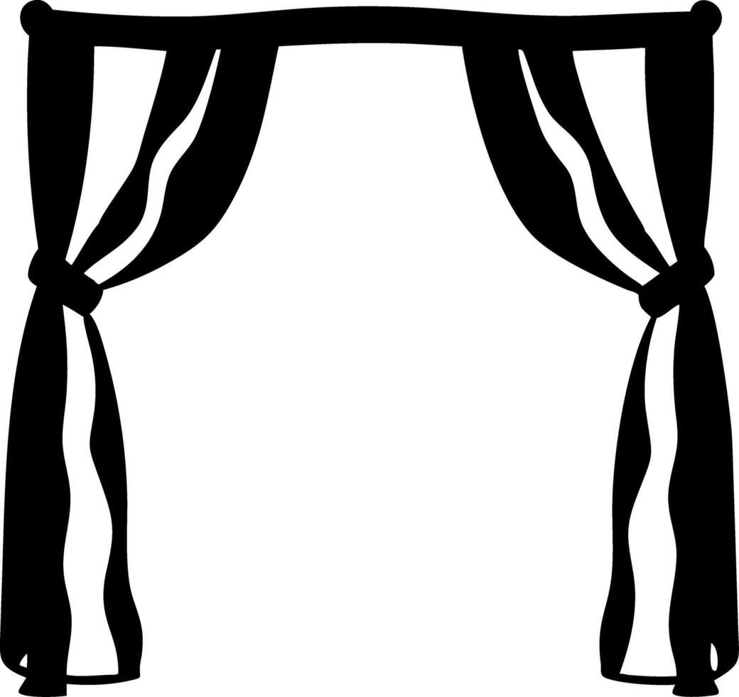 Elegant Theater Curtain Silhouette for Stage Design and Decoration vector