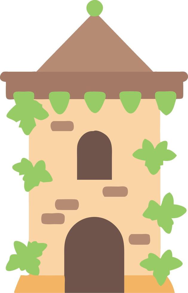 Enchanted Fairy Tale Castle Tower with Ivy Illustration vector