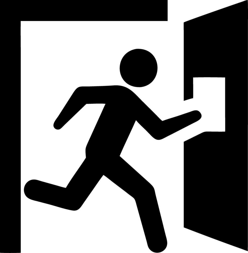 Emergency Exit Sign Safe Evacuation Symbol for Public Safety Instructions vector