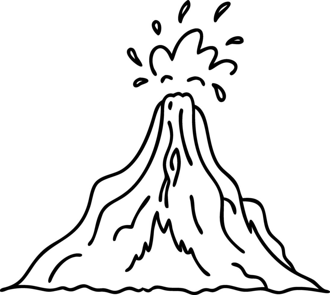Exploding Volcano Eruption Graphic Illustration for Educational Science Use vector