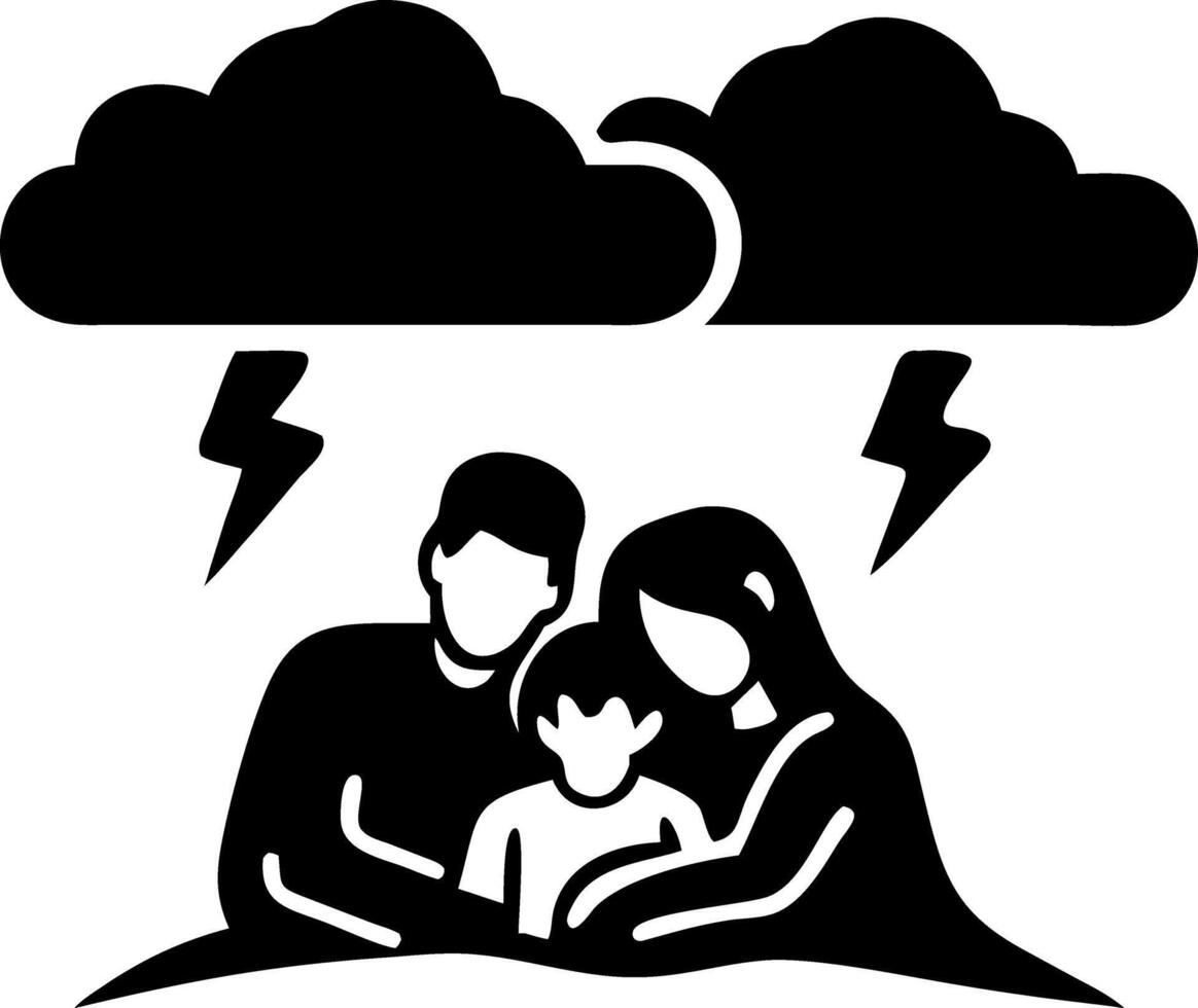 Family Protection During Emotional Storms Concept Illustration vector
