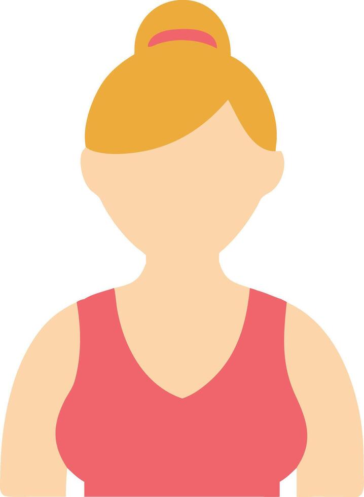 Female Avatar Profile with Blonde Hair in Bun and Pink Top vector