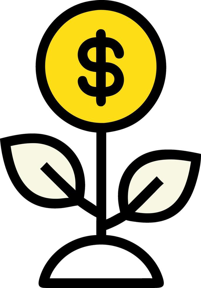 Financial Growth Concept Illustration with Dollar Sign Plant Symbolizing Investment vector